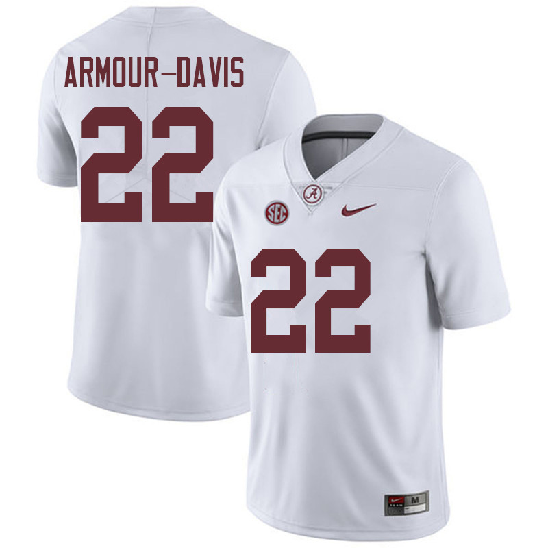 Men #22 Jalyn Armour-Davis Alabama Crimson Tide College Football Jerseys Sale-White